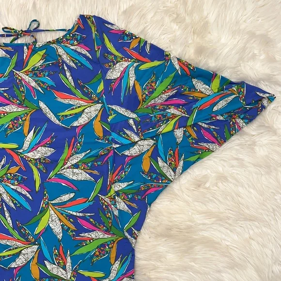 NWOT Trina Turk Multicolored Floral Print Swim Cover-Up Tunic Dress - Picture 5 of 11